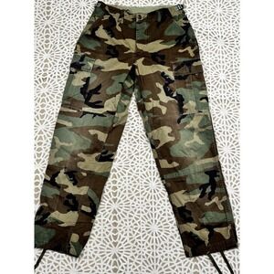 Vintage US Military BDU Camo Pants Mens Small Woodland Cargo Combat 90s